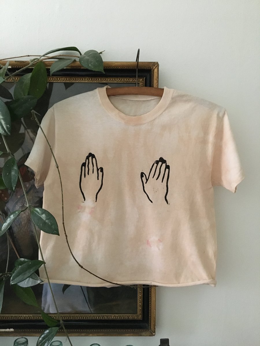 Hand Print natural dyed t shirt