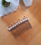 Ivory pearl, wire hair comb, pearl fascinator, wedding hair accessorie,  - Image 1