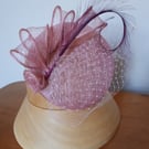 Pink sinamay button hat