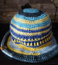 Crochet Summer Bucket Hat - Blue Yellow - Image 3
