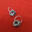 Dalmatian jasper hoop earrings 
