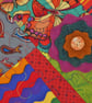 Notebook. A5 size. Lined Notepad with Quilted Crazy Patchwork Cover. GreyPaisley - Image 5