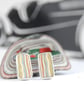 Oblong fordite stud earrings - Image 1