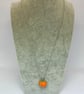 Handmade Halloween pumpkin bead on a Stirling silver chain - Image 4