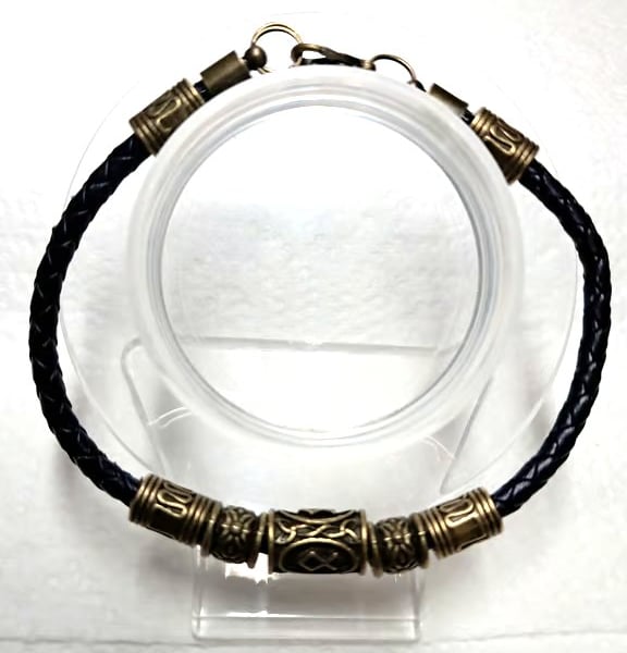 Leather Viking  Rune Bracelet Unisex 