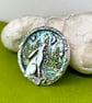 Moon gazing hare pendant with moonstone