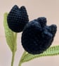  Black crochet tulips, gift for goths, forever flowers - Image 3