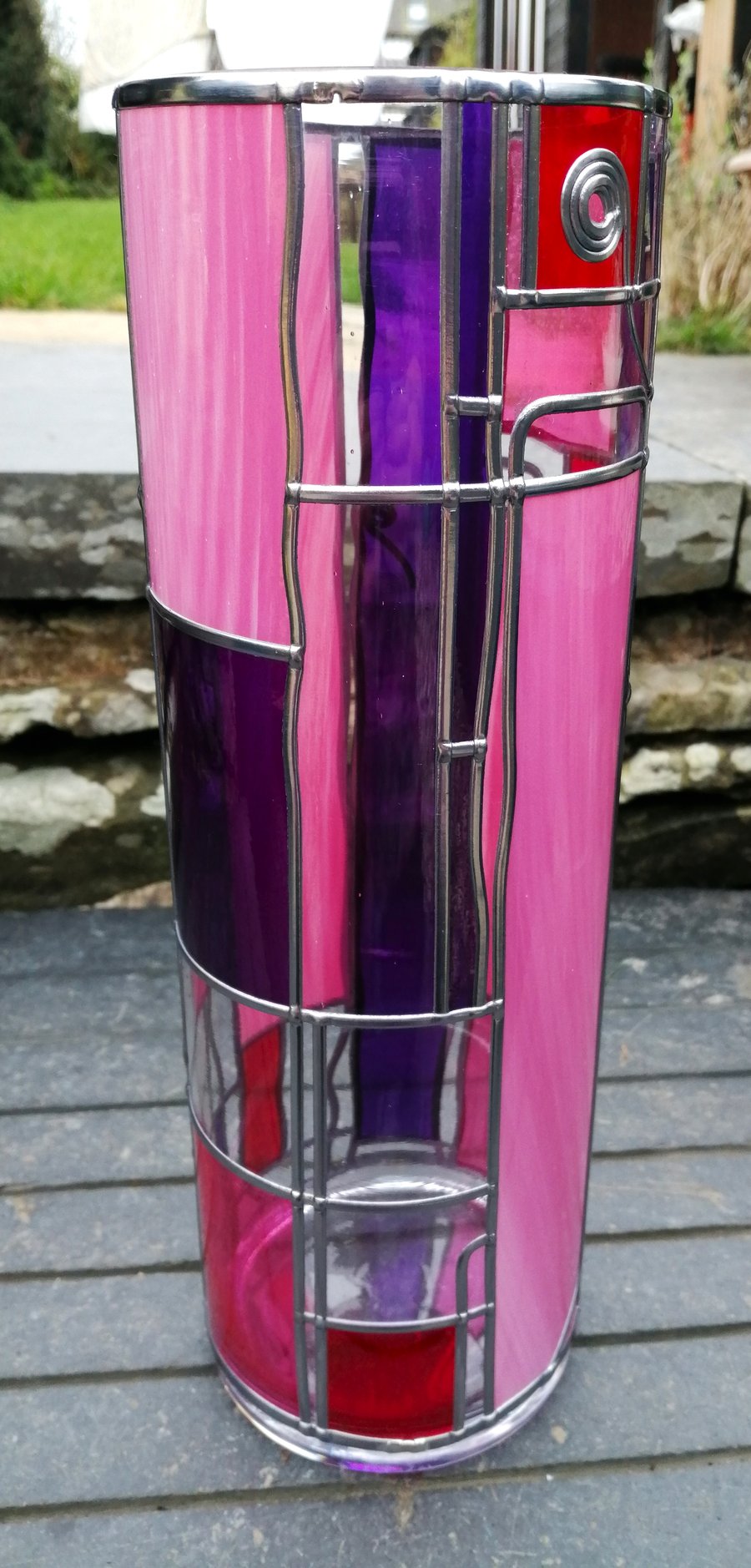 Deep Plum Mid Century leaded glass vase ONLY 1 AVAILABLE