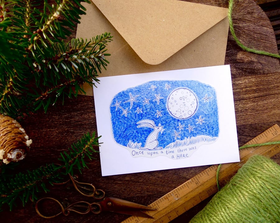 Fairytale Hare Card - READY TO SHIP
