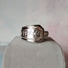 Handmade silver plated spoon ring. Sized M to Z 