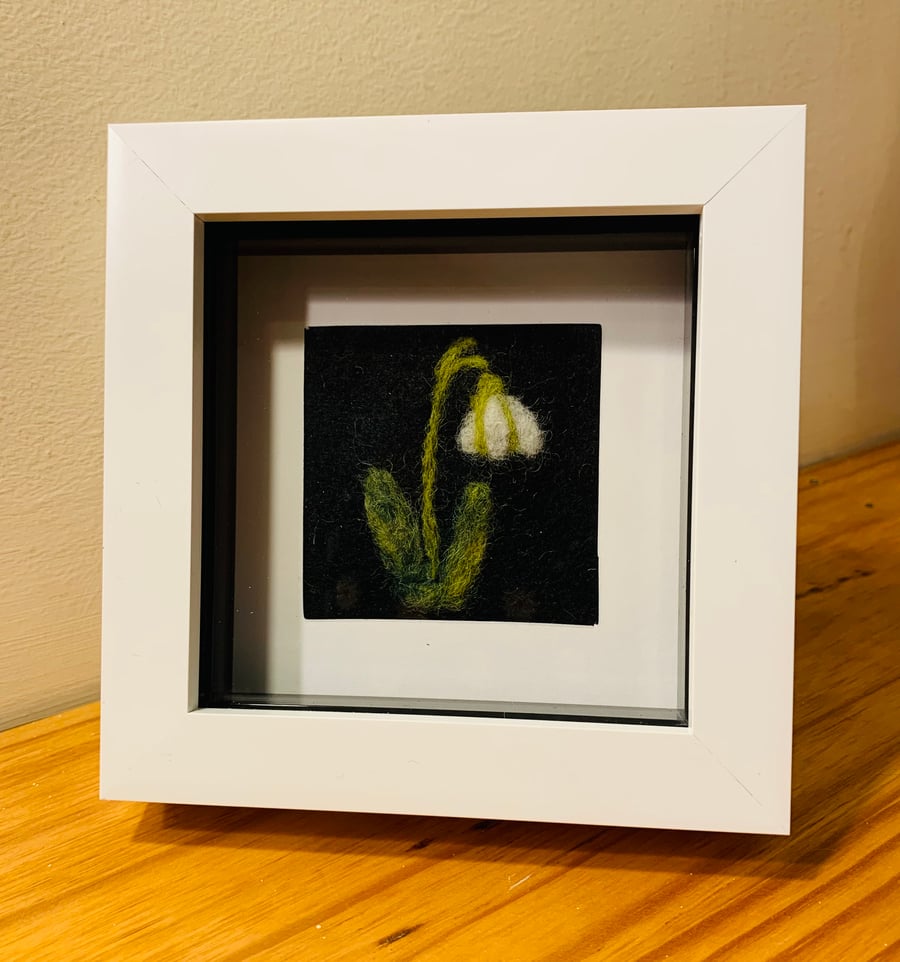 Snowdrop felted picture 