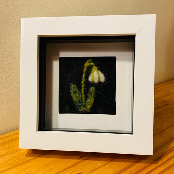 Snowdrop felted picture 