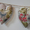 Screen printed, patchwork heart - 55cm - Bunting, wall hanging