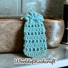 Crochet cotton aqua blue soap saver