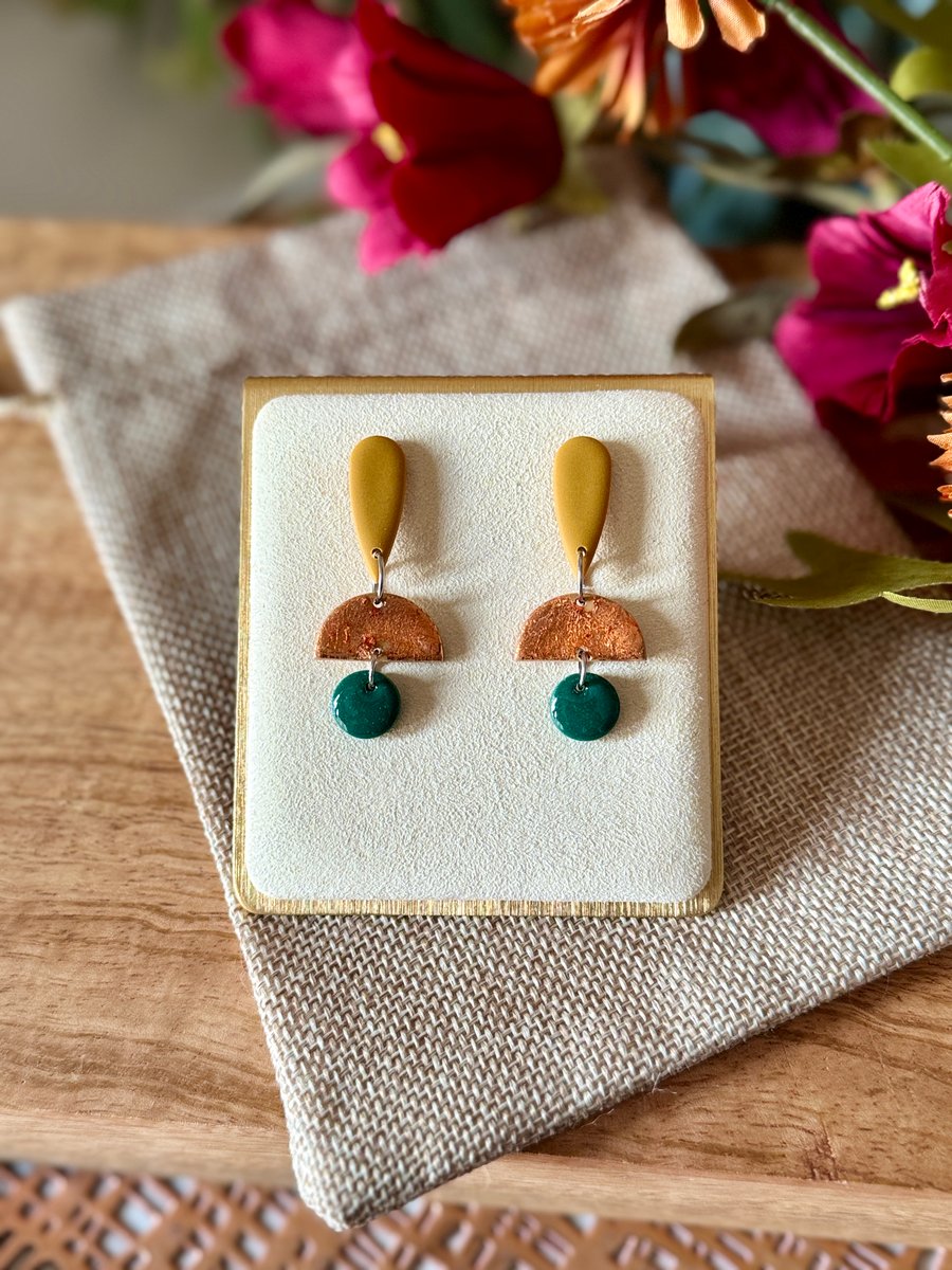 Elegant Autumn Geometrical Drop Earrings