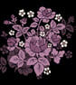 239 - Floral Lilac Roses Cross Stitch Pattern: Vintage Damask Design (PDF Chart) - Image 1