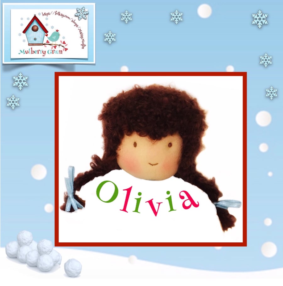 Olivia Greenwood - a handcrafted Mulberry Green doll