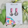 Abstract Zebra & Pink Dainty Earrings