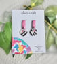 Abstract Zebra & Pink Dainty Earrings - Image 1
