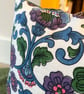 Vintage floral barkcloth cushion cover with green velvet back - Image 5