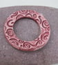 Rose Red Spiral Ceramic Pendant Loop Connector - Image 3
