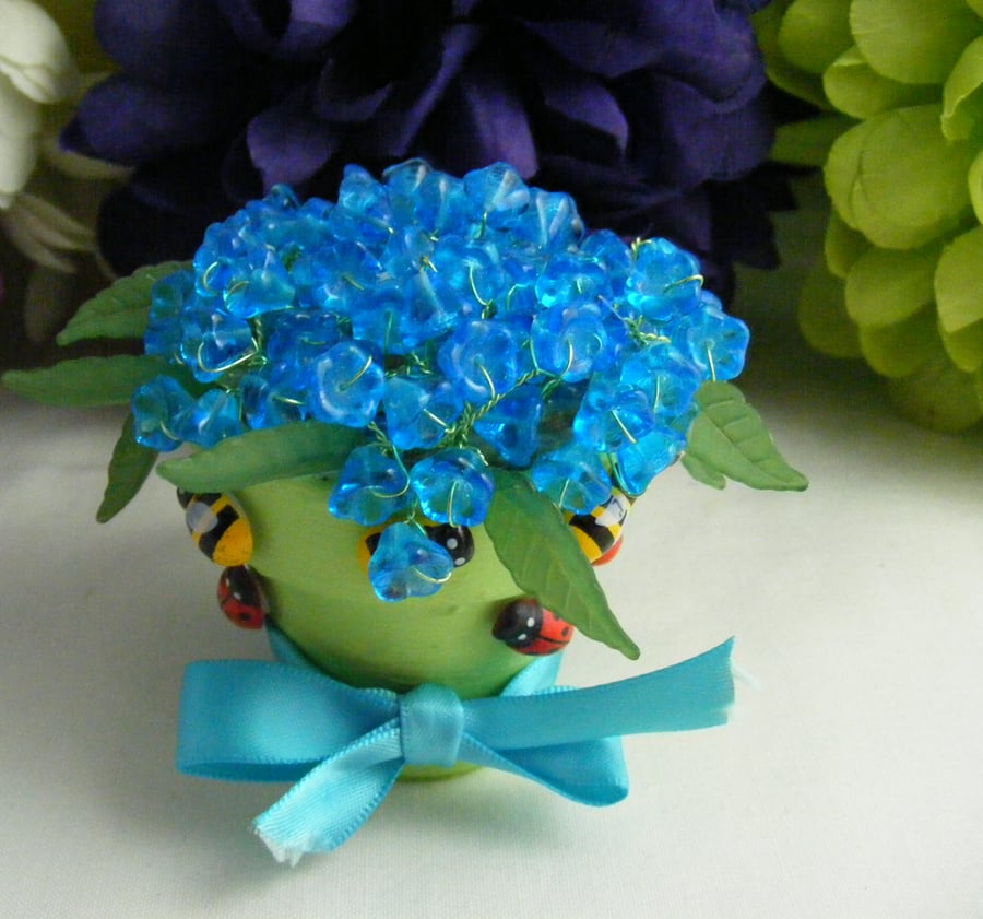 Glass Bluebells Spring Flower Pot
