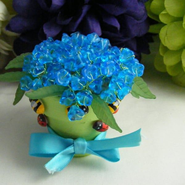 Glass Bluebells Spring Flower Pot
