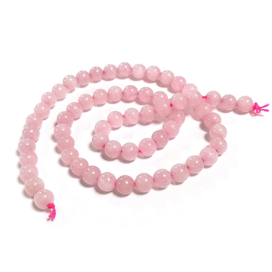 Rose Quartz Pink 6mm Smooth Rounds, Grade A, Natural Authentic Brazilian Gemston