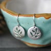 Sterling silver botantical earrings