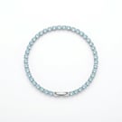 Blue 5A Zircon Tennis Bracelet Hypoallergenic Stainless Steel Stackable Hand