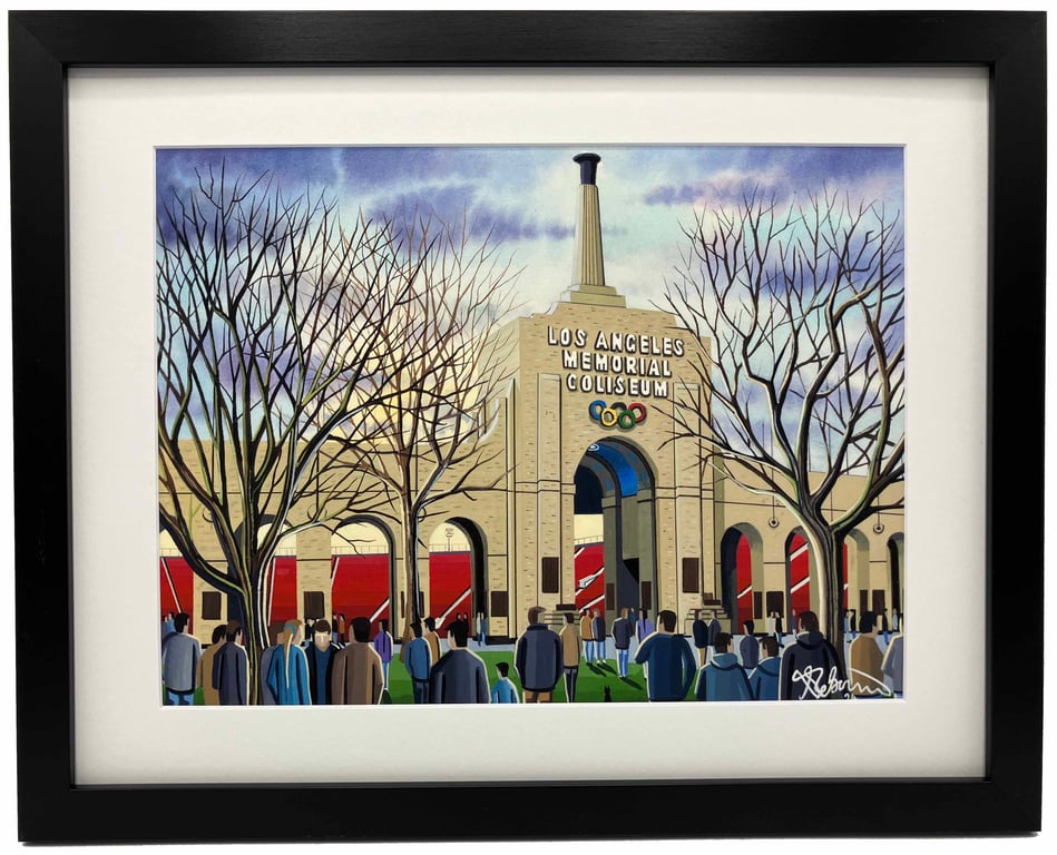 Los Angeles, Memorial Coliseum. Framed Sports Memorabilia Art Print.