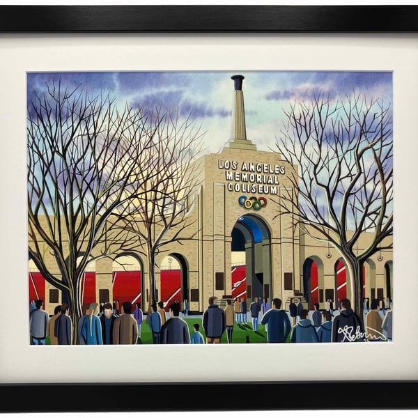 Los Angeles, Memorial Coliseum. Framed Sports Memorabilia Art Print.