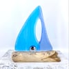 Fused Glass & Drift Wood Sailing Boat 