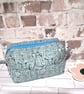 BOXY MAKE UP BAG WITH LACY OUTSIDE ZIP - Image 1