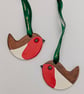 Clay robin Christmas tree decoration,  garden bird Christmas decor  - Image 7