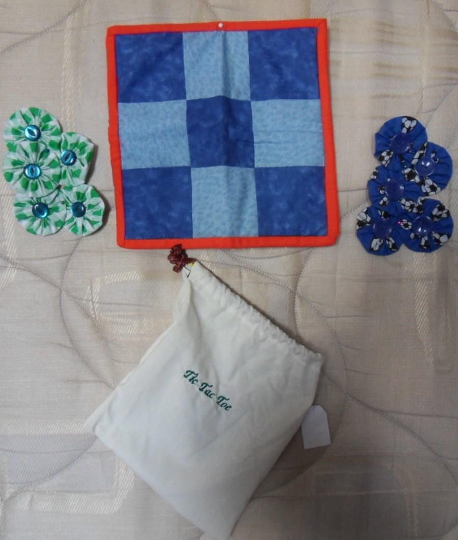 Homemade Tic Tac Toe fabric game. (set 6)