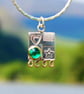 Silver pendant, green spinel necklace, handmade, silver chain, gemstone choice  - Image 1
