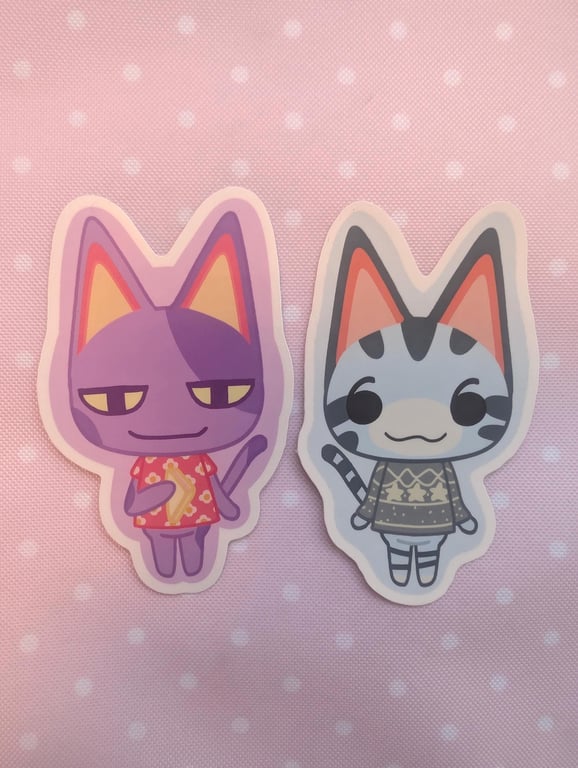 Cats Bob And Lolly Villager Sticker - Pack of 2