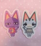 Cats Bob And Lolly Villager Sticker - Pack of 2