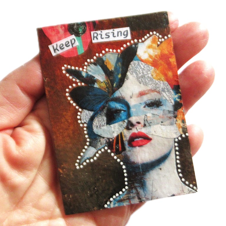 Original ACEO Miniature Feminist Artwork Inspirational Female Figure Portrait