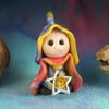 Spring Sale ... Tiny Stargazer Gnome 'Davina' with jewelled star OOAK Sculpt 