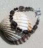 Smoky Quartz Crystal Gemstone Beaded Chakra Bracelet