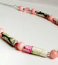 Dainty floral pink paper beaded necklace - Image 5