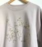  Womens organic cotton sweatshirt purple rose gold wild meadow  print  - Image 6