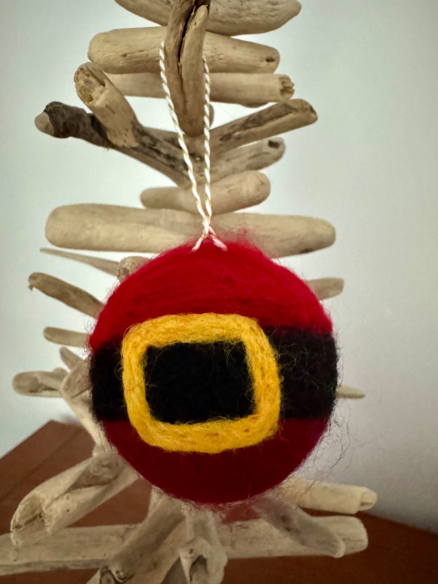 Felted Father Christmas Tummy Christmas Bauble