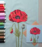 Poppy card, blank card, thinking of you, flowers - Image 2