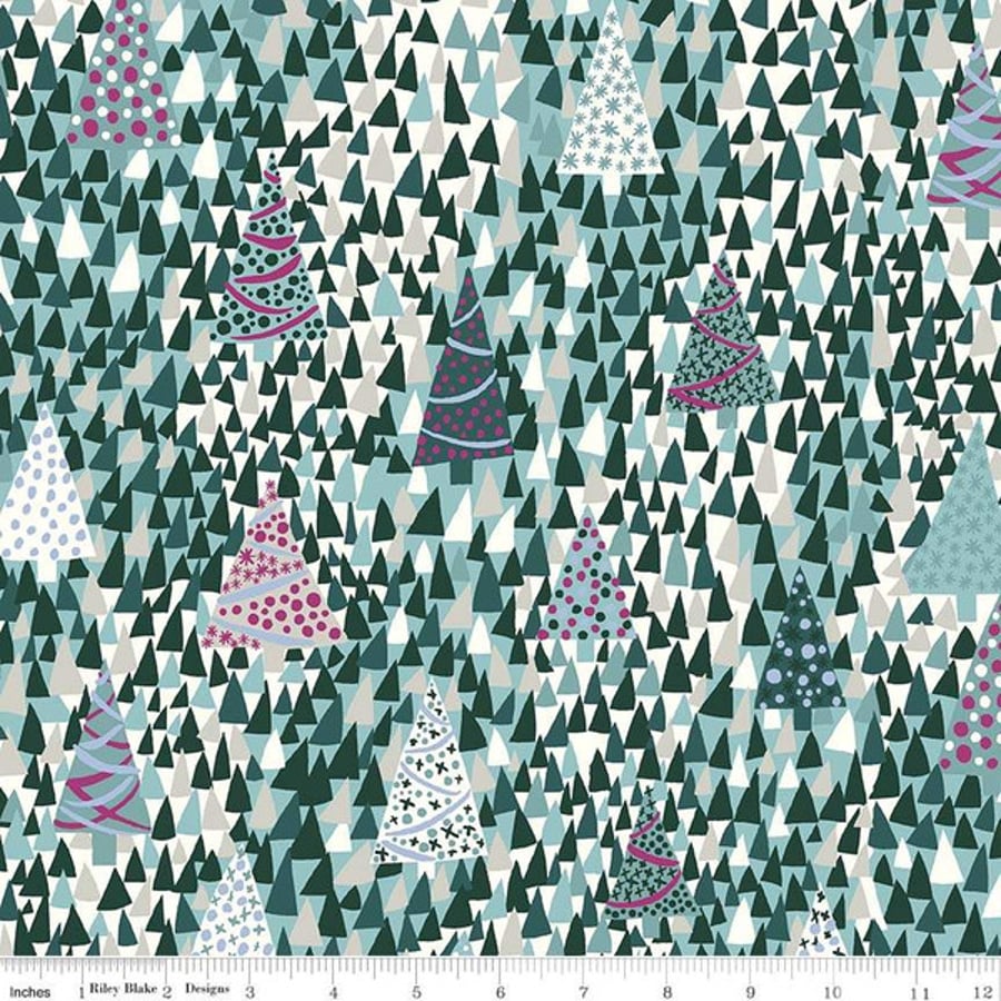 SALE Liberty Fabric Seasons Greetings - Christmas Trees
