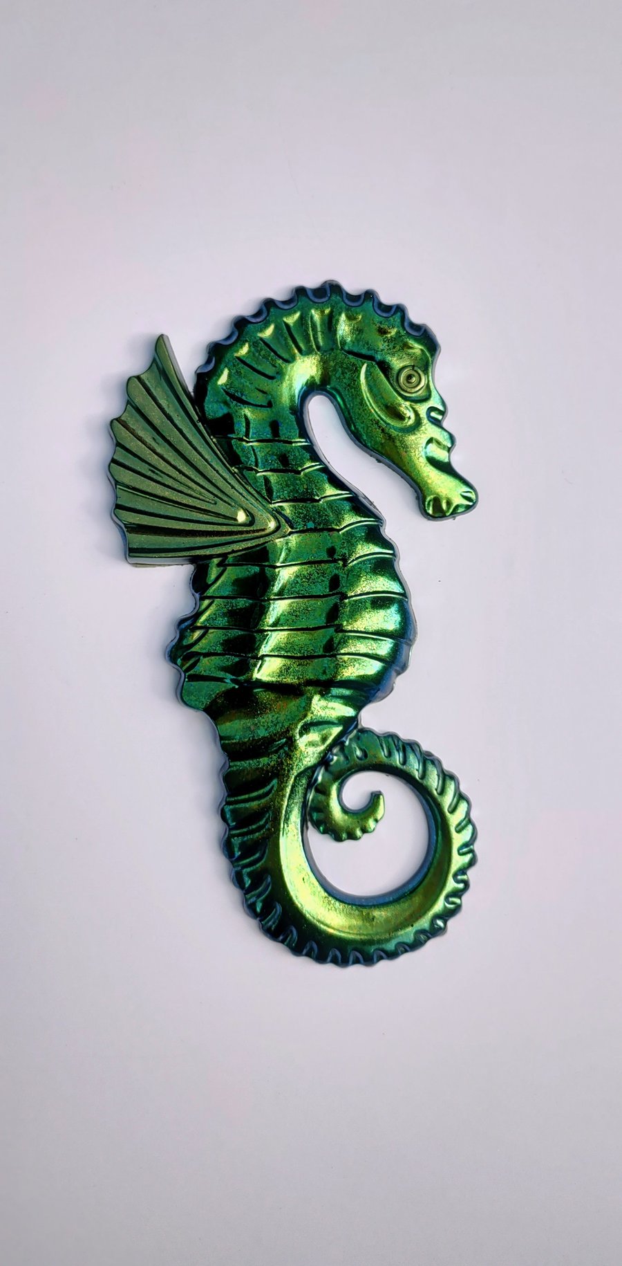 Large Colour Shifting Seahorse Wall Hanger in Greens