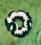 Forest Green & White Medium Scrunchies Hair Tie - Image 1