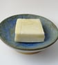 Beautiful handmade ceramic soap dish blue and green - Image 1